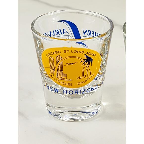 Southern Airways Airline Shot Glass 21th 25th Anniversary 70s x3 New Vintage - Picture 7 of 15
